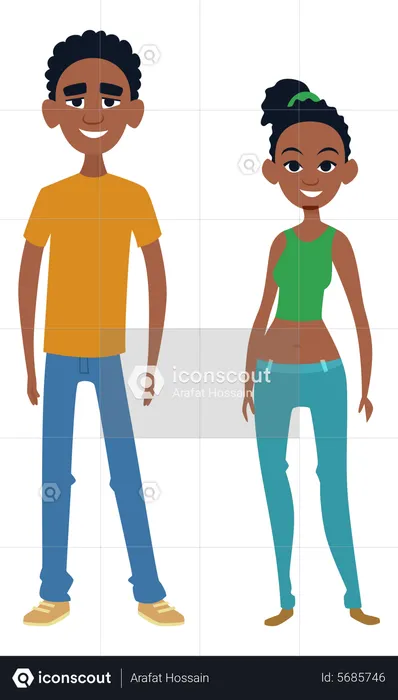 African couple  Illustration