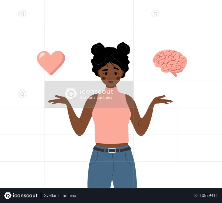 African Female Character Making Life Decision  Illustration