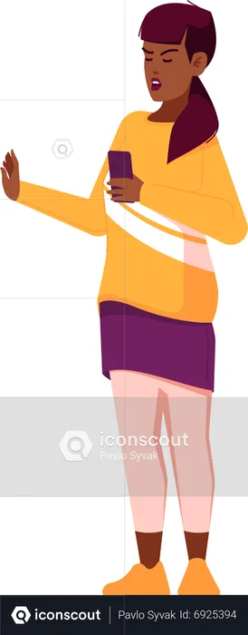 African Female Showing Stop Gesture  Illustration