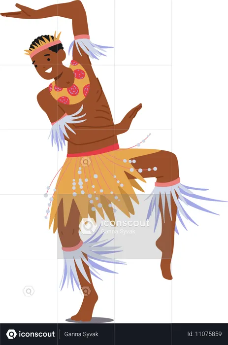 African Male Tribal Dancer in Vibrant Traditional Attire  Illustration