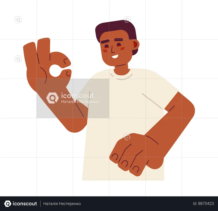 African man showing all well  Illustration