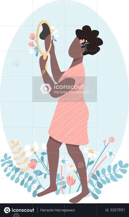 African woman self love  Illustration