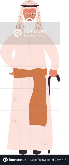 Aged Arab Man  Illustration