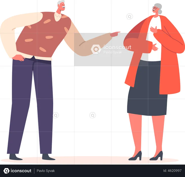 Aged couple Laughing Out loud  Illustration
