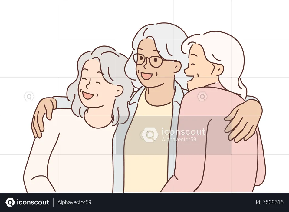 Aged ladies  Illustration