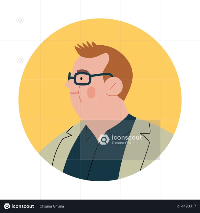 Aged man with googles  Illustration