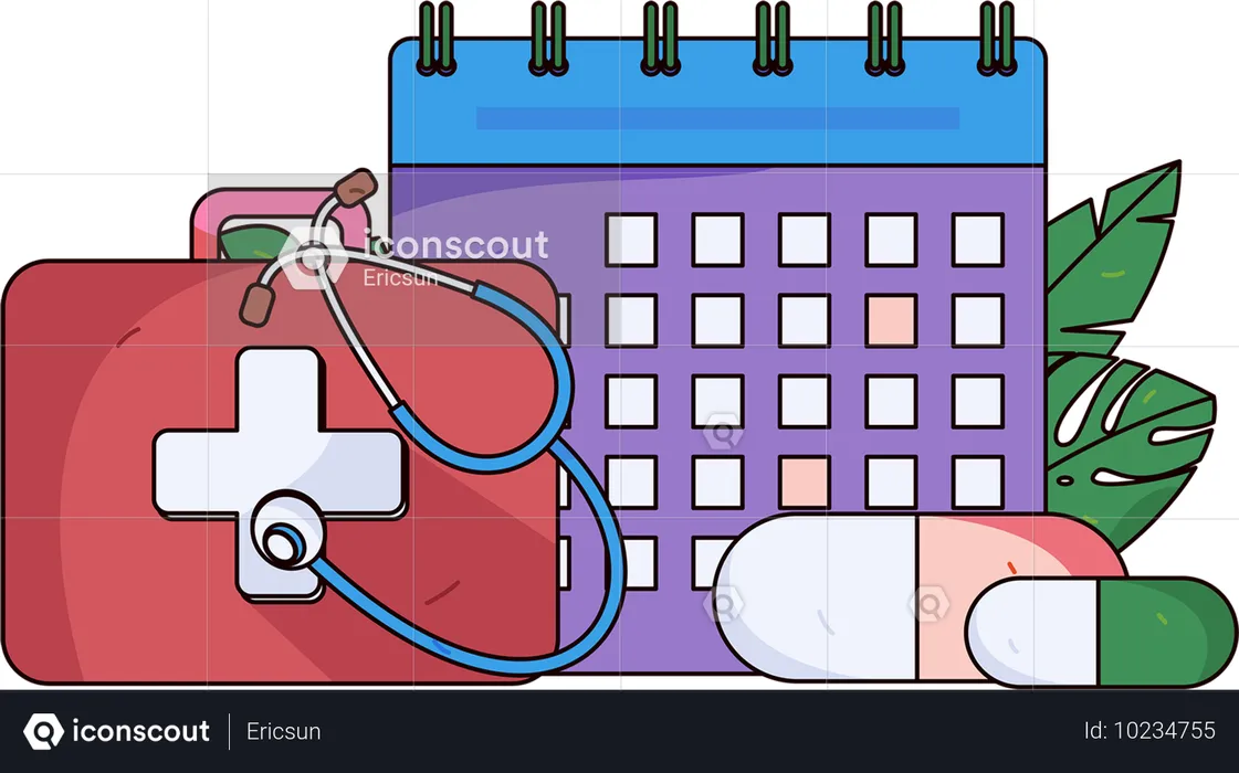 Agendamento de consultas médicas  Ilustração