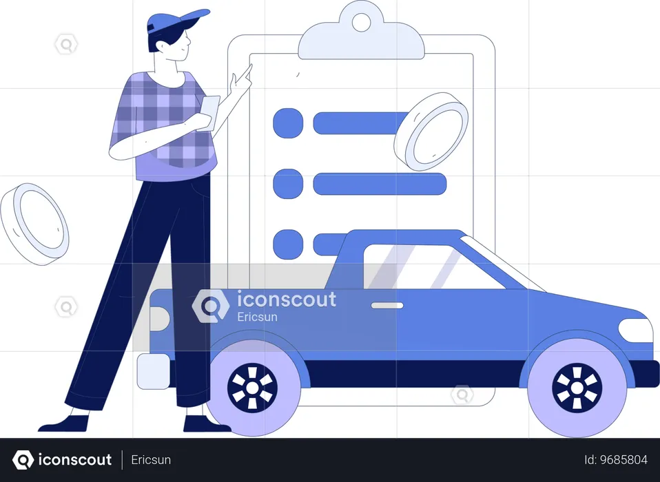 Agent d'assurance automobile  Illustration