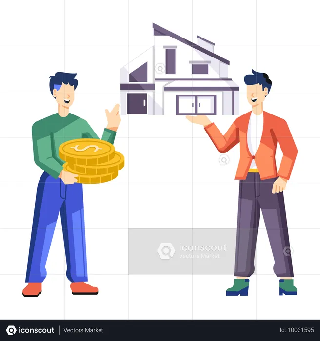 Agent invests in buying new house from loan  Illustration