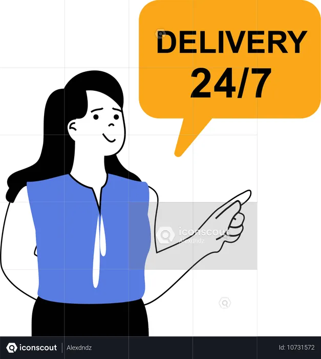 Agent providing 24*7 hours delivery  Illustration