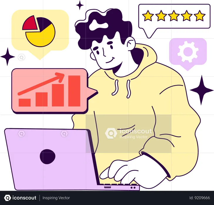 Agent reviews employee's rating  Illustration