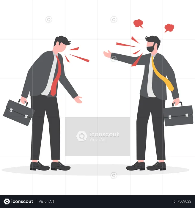 Aggressive employees arguing over business  Illustration