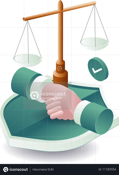 Agree with security of legal justice  Illustration