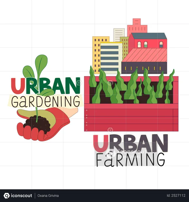Agriculture urbaine et jardinage  Illustration