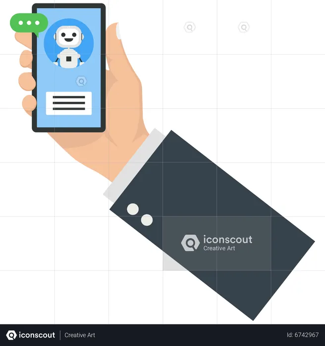 AI assistant support and FAQ  Illustration