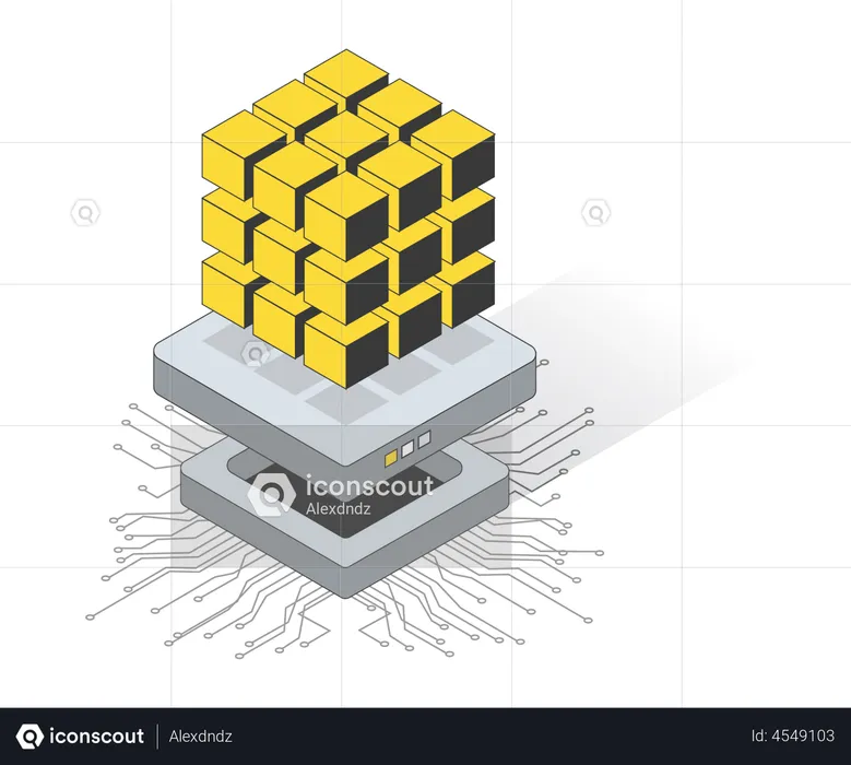 Ai Blockchain  Illustration