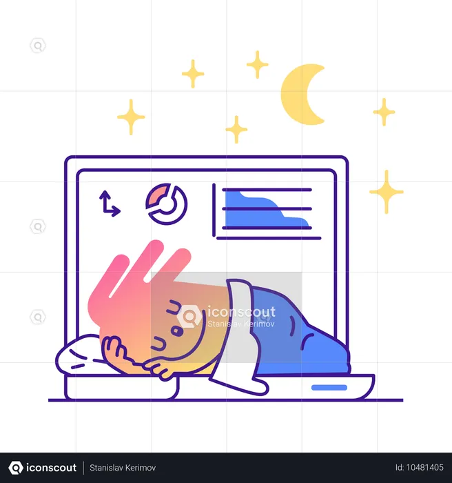 睡眠分析を計算するAIボット  イラスト