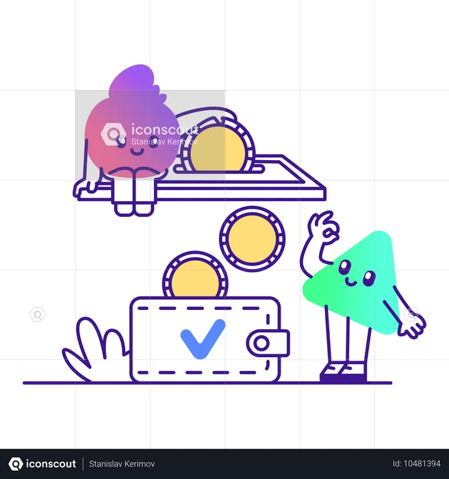 AI bot doing digital funds transfer  Illustration