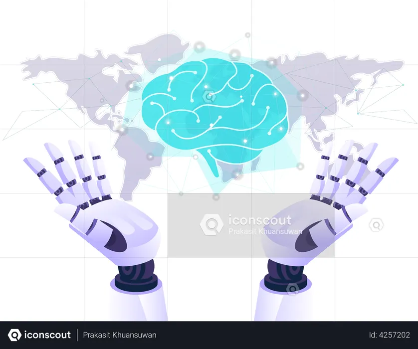 Technologie du cerveau ai  Illustration