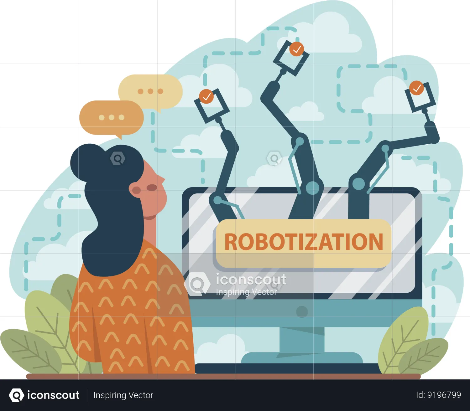 Best AI Business model Illustration download in PNG & Vector format
