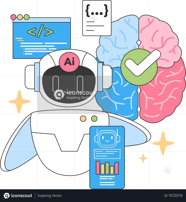 AI chat bot assistant  Illustration