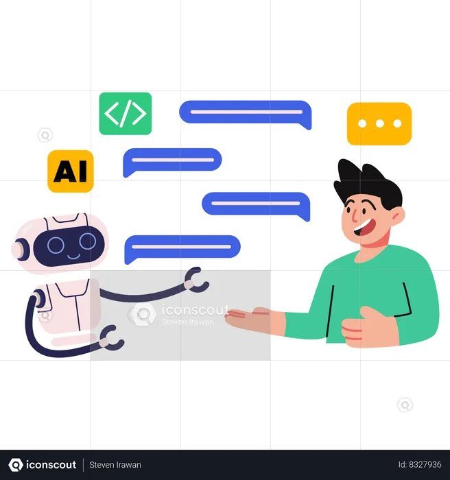 AI chatbot assistant  Illustration