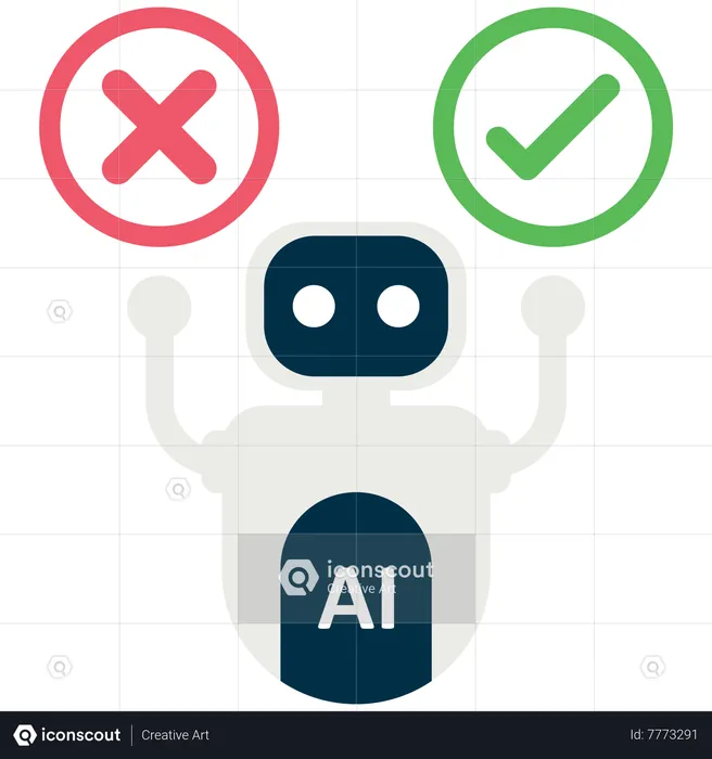 AI Chatbot Making a Choice  Illustration