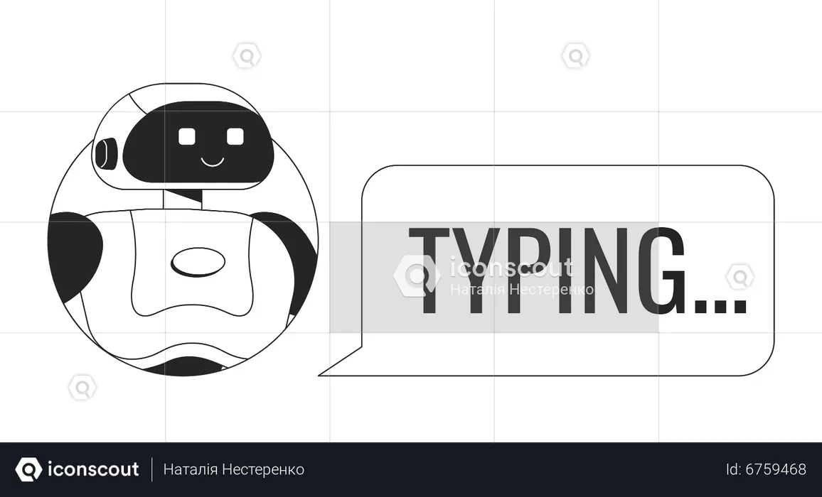 AI chatbot typing  Illustration