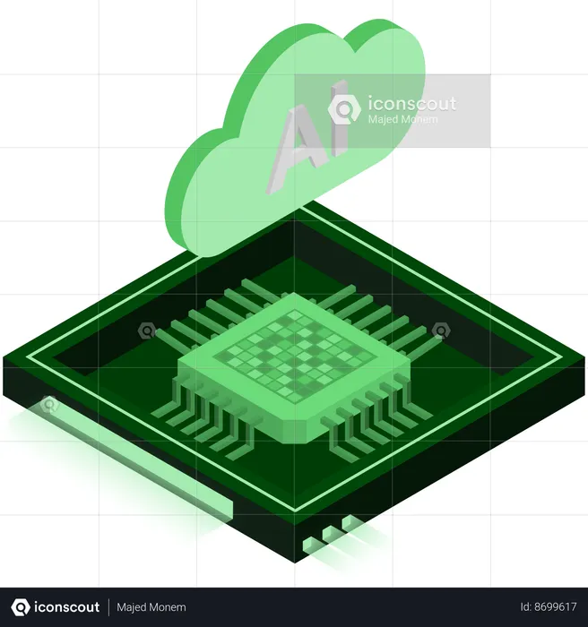 Ai cloud chip  Illustration