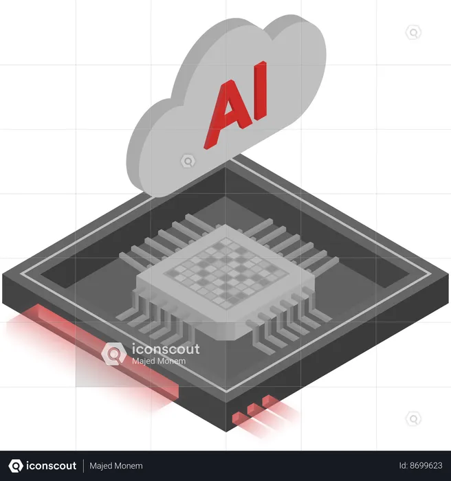 Ai Cloud Chip  Illustration