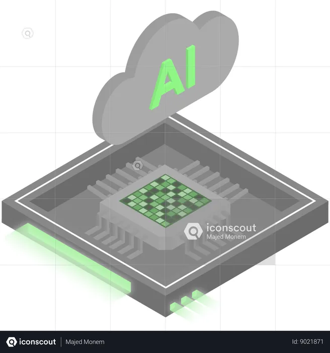 Ai cloud chip  Illustration