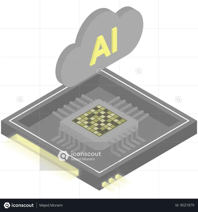 Ai cloud chip  Illustration