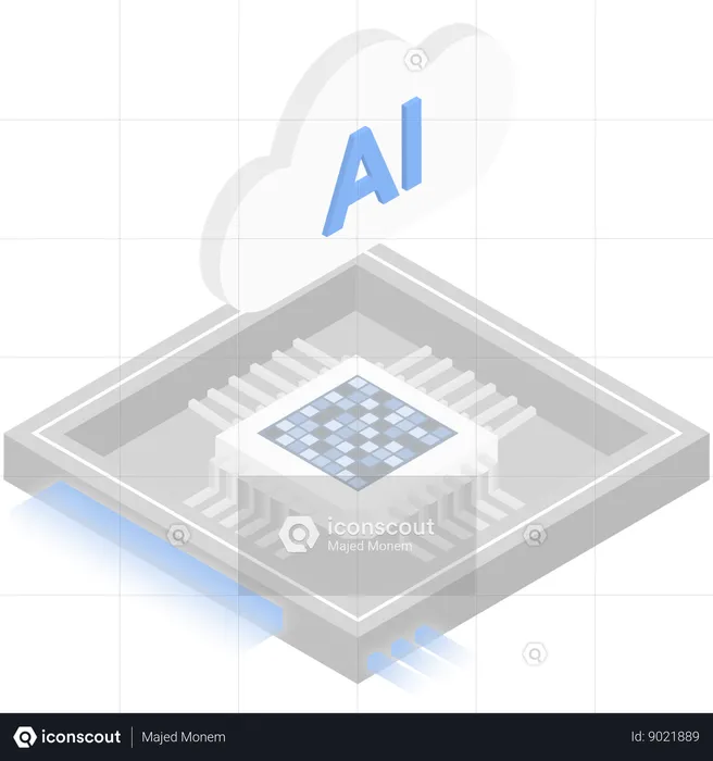 Ai cloud chip  Illustration