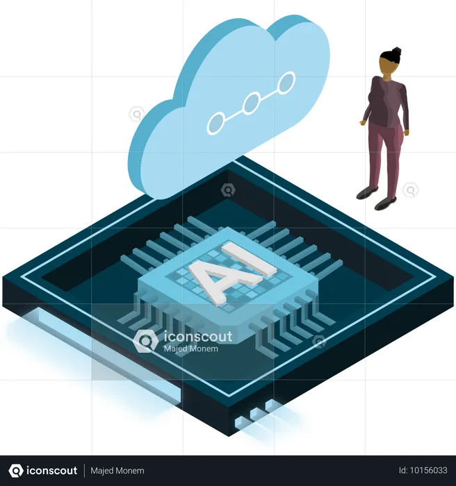 Ai Cloud Chip  Illustration