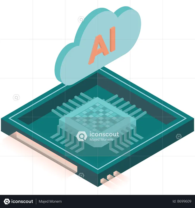 Ai Cloud Chip  Illustration