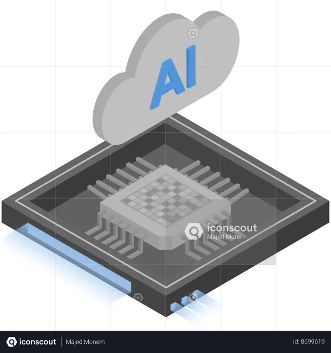 Ai Cloud Chip  Illustration