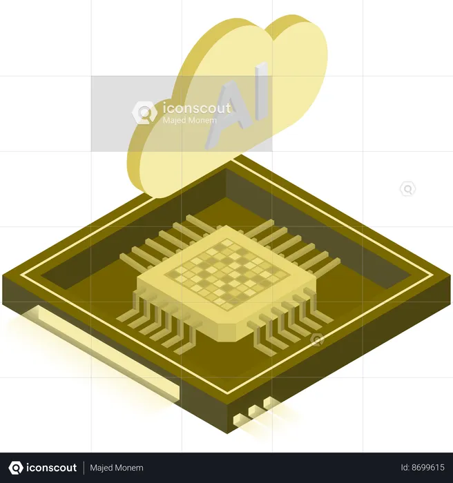 Ai Cloud Chip  Illustration