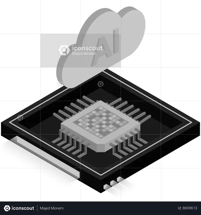Ai Cloud Chip  Illustration