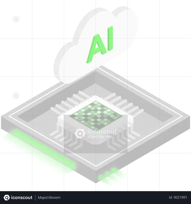 Ai Cloud Processor Chip  Illustration