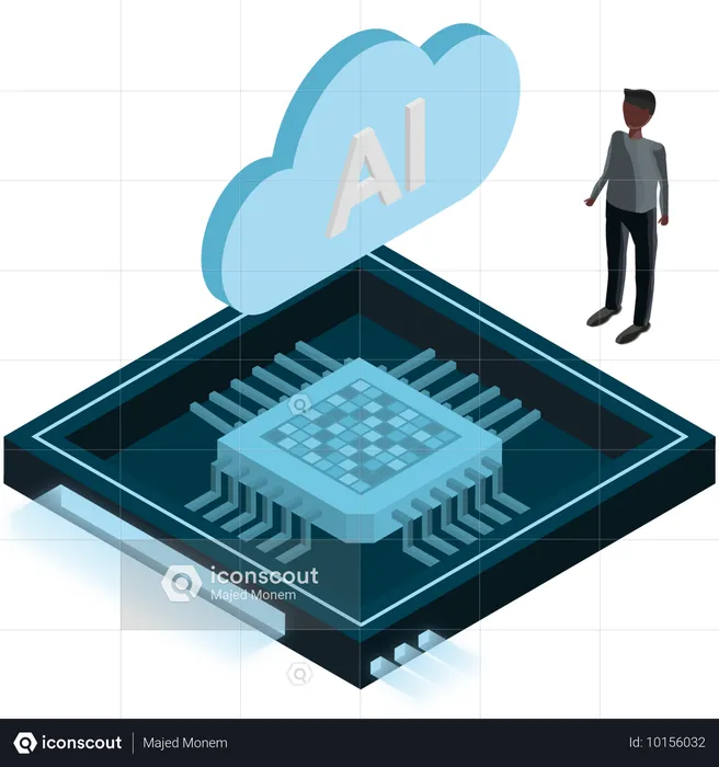 AIクラウドプロセッサチップ  イラスト