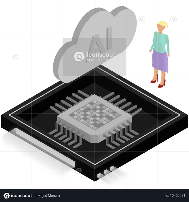 Ai Cloud Processor Chip  Illustration