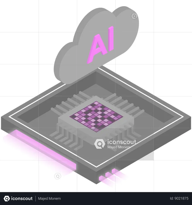 Ai Cloud Processor Chip  Illustration