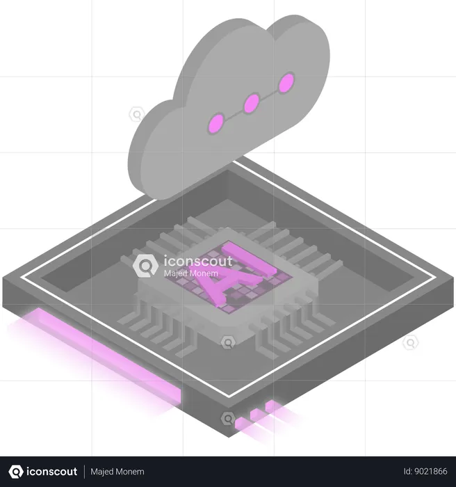 Ai Cloud Processor Chip  Illustration