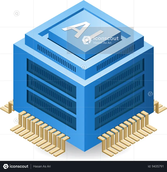 AI cloud server chip  Illustration