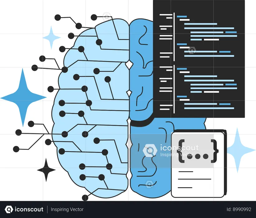 Ai coding and code generation  Illustration