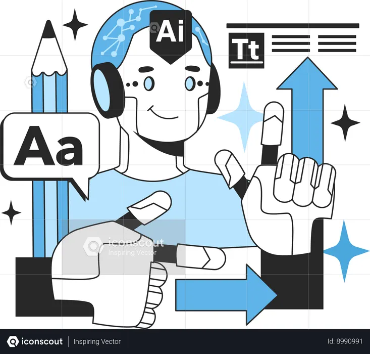 Ai computing system processing  Illustration