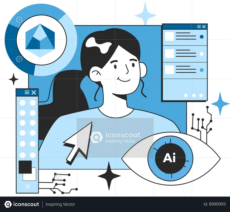 Conception IA avec technologie IA  Illustration