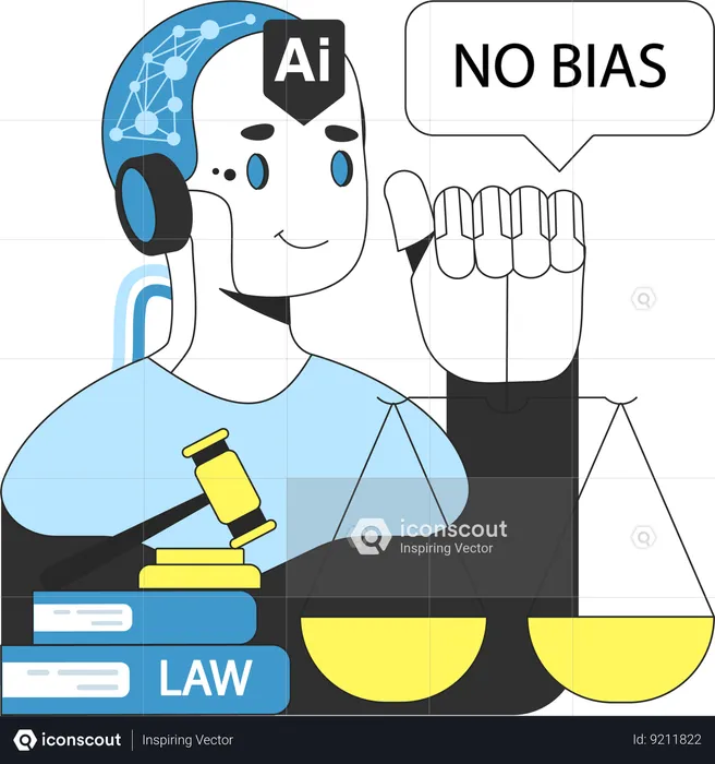AI giving no bias decision  Illustration