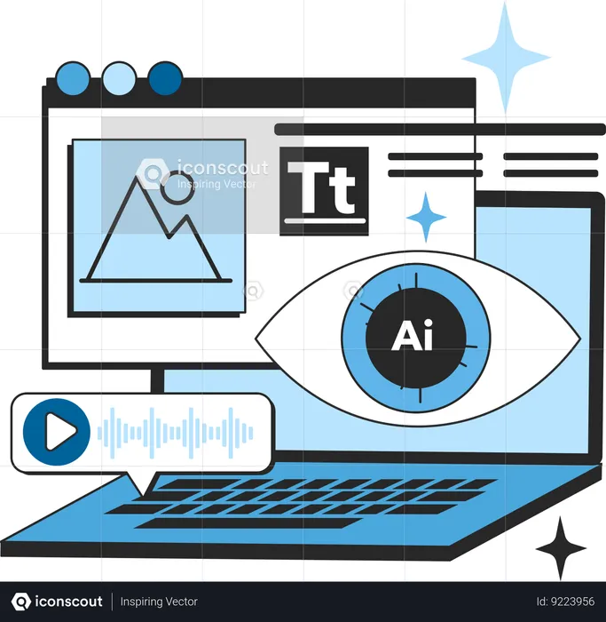 AI helping in website building  Illustration