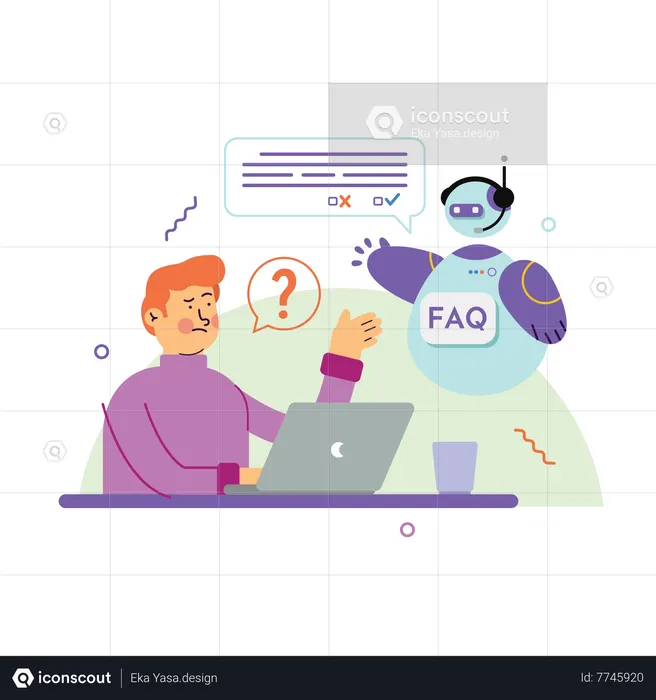 AI in Customer Service  Illustration